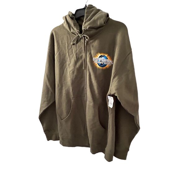 Universal Studios Resort Marvel Green Zip Up Jacket Men's Large NWT - Picture 2 of 3